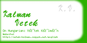 kalman vetek business card